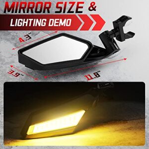 Esploratori UTV Side Mirrors for 1.5"-2" Roll Bar, RZR Side Mirrors with LED Turn Signal Lights Adjustable Mirror for Polaris RZR 1000 Can Am Maverick X3 Kawasaki Arctic Cat Wildcat Pioneer