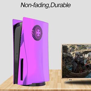 Electroplating Face Plates with Cooling Vents Cover Skins Shell Panels for PS5 Disc Edition Console, Playstation 5 Accessories Faceplate Protective Replacement Plate (Electroplating Galactic Purple)