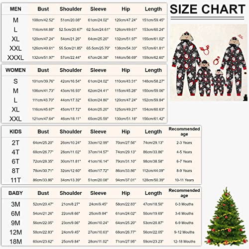 Christmas Matching Reindeer Romper Pajamas Sets for Family Holiday Soft Hooded Jumpsuit Pajamas Xmas Sleepwear for Party(C-Grey,20 Months)