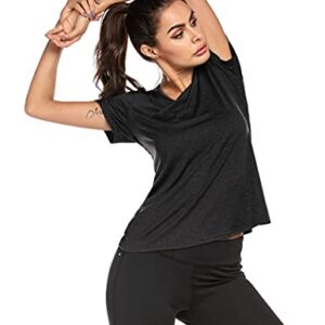 ADOME Workout Tops for Women Short Sleeve Athletic Shirts Yoga Tops Active Wear Outfits Gym Clothes for Hiking Running Shirt