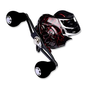 teqin fishing baitcasting reel, 18+1bb drag baitcasters, magnet braking system bait caster reel, 7.1:1 gear ratio ultra smooth baitcaster fishing reel dw121r right hand