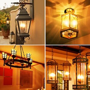 Emotionlite LED Light Bulbs, Dimmable Candelabra Bulbs, E12 Base, Amber Yellowish, Chandelier Light, Ceiling Fan Bulb, 40W Equivalent, 4W, 2200K, 350LM, UL Listed, 6 Pack