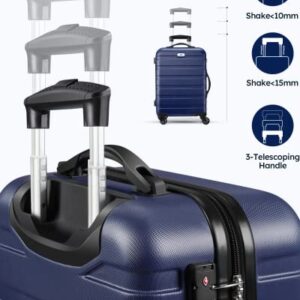 Luggage 3 Piece Sets Hard Shell Luggage Set Spinner Wheels, TSA Lock, 20 24 28 inch Travel Suitcase Sets, Dark Blue