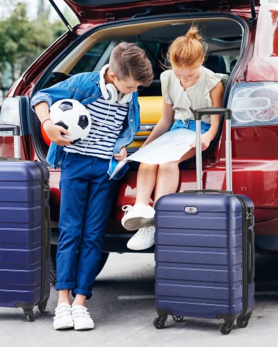 Luggage 3 Piece Sets Hard Shell Luggage Set Spinner Wheels, TSA Lock, 20 24 28 inch Travel Suitcase Sets, Dark Blue