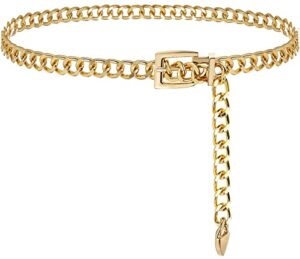 suyi chain belts for women girls metal waist belt for dresses plus size 130cm gold