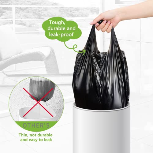 Songaa Garbage Bags 6 Gallon Trash Bags, Wastebasket Bin Liners 120 Count [Extra Thick] Rubbish Bags for Bathroom Bedroom Office Trash Can Black (6 Rolls)