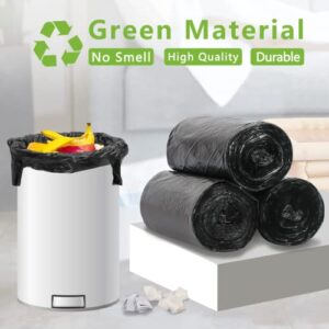 Songaa Garbage Bags 6 Gallon Trash Bags, Wastebasket Bin Liners 120 Count [Extra Thick] Rubbish Bags for Bathroom Bedroom Office Trash Can Black (6 Rolls)