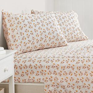 great bay home 4-piece floral print ultra-soft microfiber sheet set. wrinkle free, comfortable, all-season bed sheets. (queen, small watercolor flowers)