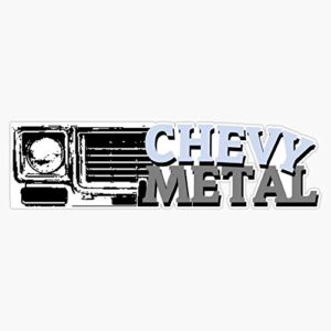 chevy metal 2 sticker vinyl decal bumper sticker 5"