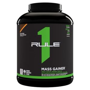 rule 1 r1 mass gainer, chocolate peanut butter - 5.78 pounds - 40g of all-whey protein with 6:1 carb-to-protein ratio - 8 servings