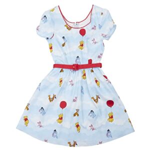 loungefly stitch shoppe disney winnie the pooh: up in the clouds laci dress, size medium