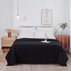black weighted blanket 50lbs king size & california king for adults & couples - 400 thread count ultra soft (88"x96")