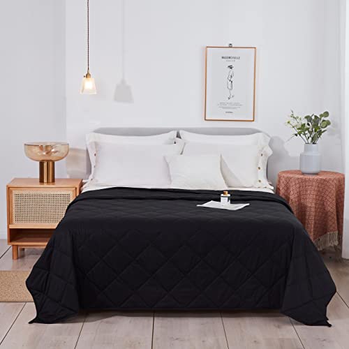 Black Weighted Blanket 50lbs King Size & California King for Adults & Couples - 400 Thread Count Ultra Soft (88"x96")