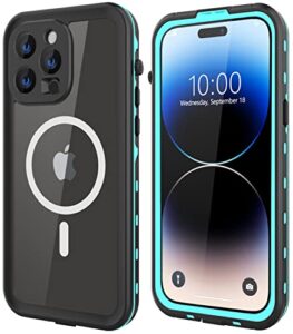 guirble design for iphone 14 pro waterproof case,phone case for iphone 14 pro with screen protector,protective case for iphone 14 pro 6.1''(turquoise)