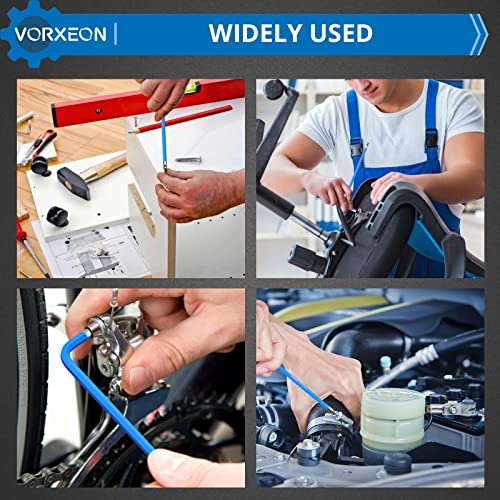 VORXEON 9PCS Allen Wrench Hex Key Set, Metric Long Ball End Allen Key Set L-key with Visible Coding for Bike Motorcycle Repair Furniture Assembly Household DIY (1.5mm-10mm)