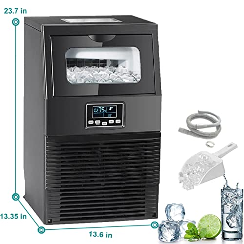 SMETA Commercial Ice Maker Commercial Sonic Ice Maker Nugget Ice Machine Clear Ice 66 Lbs in 24 hrs with 8 lbs Ice Storage Capacity