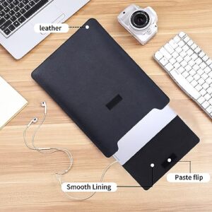 Padded Laptop Case Inner Pu Leather Bag Stylish Versatile Cheap Thin Sleeve Compatible with 13-13.3-14-15 Inch Case (black13-13.3in)