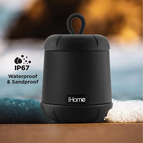 iHome Waterproof Bluetooth Speaker, Shockproof Portable Speaker with 20HR Battery Life, iP67 Wireless Speaker Great for Camping Essentials, Kayak Accessories, Beach Accessories, and Pool Accessories