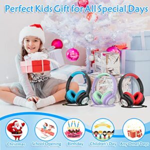 Kids Headphones with Microphone, Wired Headsets for Kid Child Teens Boys Girls with 85dB/94dB Volume Limit, Foldable Adjustable for School, Travel, 3.5mm Audio Jack for iPad, Tablet, PC, Chromebook