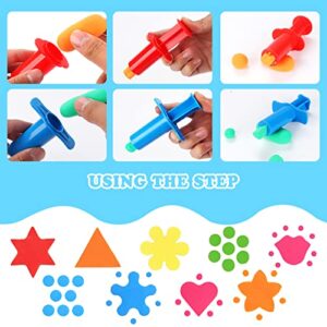 Oun Nana Playdough Tools, Playdough Accessories with Dough Extruders, Dough Scissors, Playdough Rollers and Cutters, 16 PCS Plastic Play Dough Tools Set for Kids(Random Color)