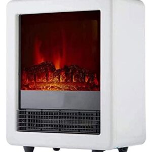 Trnni Electric Fireplace is Used for Portable Heater Electric Fireplace Stove Heater 2000W with Adjustable Thermostat Control & Fire Flame Effect (Color : White)