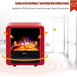 Trnni Electric Fireplace is Used for Portable Heater Electric Fireplace Stove Heater 2000W with Adjustable Thermostat Control & Fire Flame Effect (Color : White)