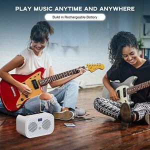 LEKATO Mini Guitar Amp, 10W Rechargeable Electric Guitar Amp, Clean, Distortion, Delay, Three-Band EQ, Gain Regulation, Bluetooth Portable Guitar Amp for Daily Practice