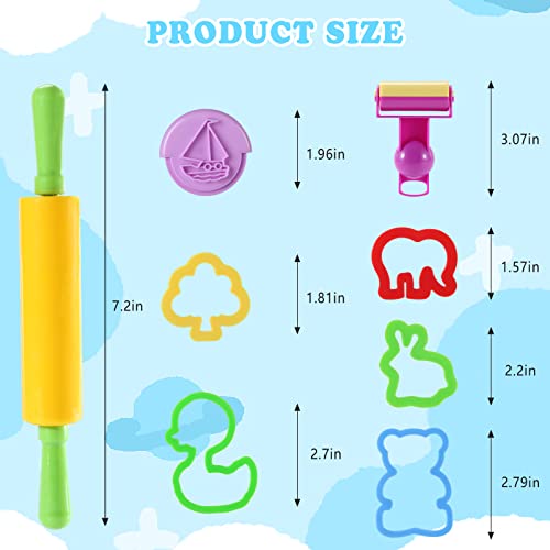 Oun Nana Playdough Tools 37 PCS Play Dough Tools Set for Kids, Playdough Accessories Various Shape Animal Molds, Playdough Cutters and Rollers(Random Color)