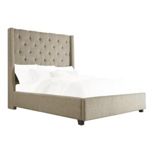 lexicon eulalie upholstered platform bed with storage, cal king, brown