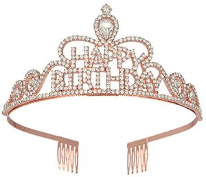 fgss birthday rhinestone tiaras-and-crowns crystal headband - womens birthday queen princess crown hair accessories
