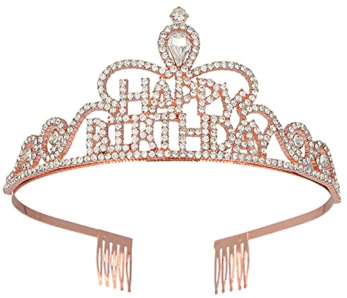 FGSS Birthday Rhinestone Tiaras-and-Crowns Crystal Headband - Womens Birthday Queen Princess Crown Hair Accessories