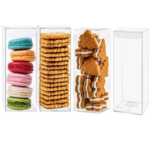 xp-art 30 pcs clear macaron boxes for 6, 2 x 2 x 6 inch plastic gift boxes for party favors candy chocolate cookie strawberry boxes for wedding