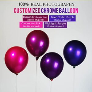 Kozee Chrome Hot Pink Double-Stuffed Balloons different sizes 50pcs10 inch Metallic magenta balloon For barbie theme decorations Wedding engagement Birde to be baby shower