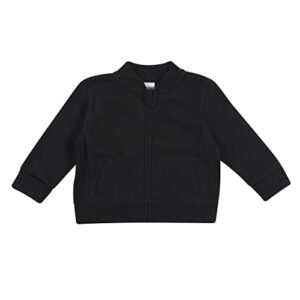 hanes, zippin soft 4-way stretch fleece zip up sweatshirt jacket, babies and toddlers, jet black, 0-6 months