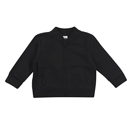 Hanes, Zippin Soft 4-Way Stretch Fleece Zip Up Sweatshirt Jacket, Babies and Toddlers, Jet Black, 0-6 Months