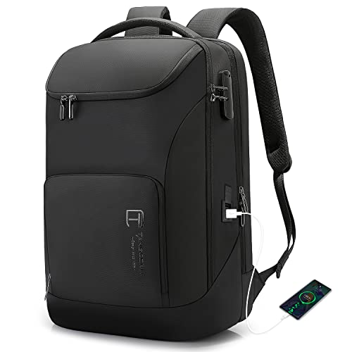 TANGCORLE Business Laptop Backpack Anti Theft Backpacks with Lock Fit 17.3 inch Laptop USB Charing Port Water Resistant Casual Daypack for Men & Women…