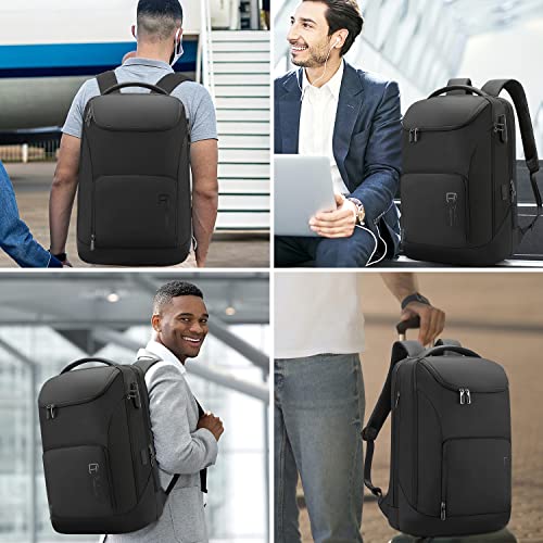 TANGCORLE Business Laptop Backpack Anti Theft Backpacks with Lock Fit 17.3 inch Laptop USB Charing Port Water Resistant Casual Daypack for Men & Women…