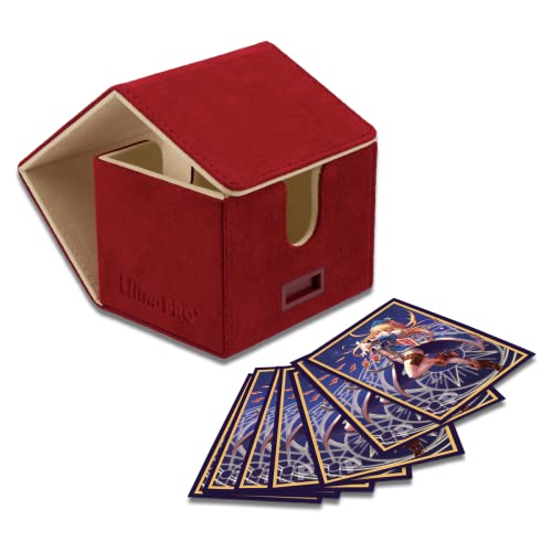 Ultra Pro - Vivid Alcove Edge Deck Box (Red) - Protect and Store up to 100 Double Sleeves Standard Size Cards, Perfect for Sports Cards, Gaming Cards & Collectible Trading Cards