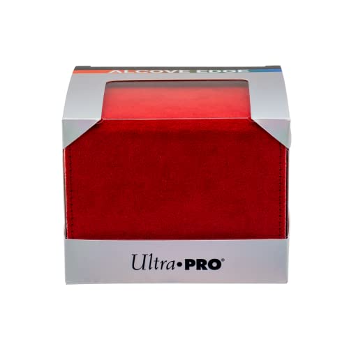 Ultra Pro - Vivid Alcove Edge Deck Box (Red) - Protect and Store up to 100 Double Sleeves Standard Size Cards, Perfect for Sports Cards, Gaming Cards & Collectible Trading Cards