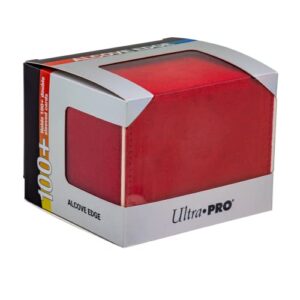 Ultra Pro - Vivid Alcove Edge Deck Box (Red) - Protect and Store up to 100 Double Sleeves Standard Size Cards, Perfect for Sports Cards, Gaming Cards & Collectible Trading Cards