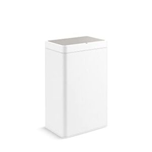 KOHLER 23825-STW 13-Gallon SensorCan, Kitchen Trash Can with Sensor-Activated Lid, Touchless Trash Can with Quiet Close Lid, Stainless Steel and White