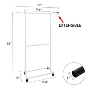 Fishat Simple Garment Rack & Laundry Hamper Butler Cart Basket