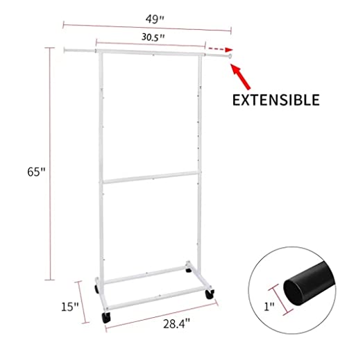 Fishat Simple Garment Rack & Laundry Hamper Butler Cart Basket