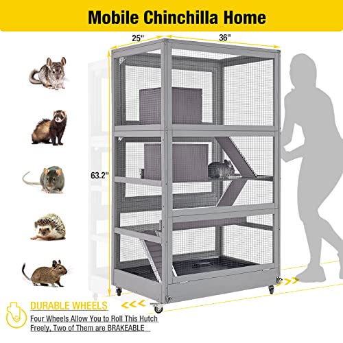 Deluxe Chinchilla Cage Critter Nation, Homes for Pets Small Animal Cage for Adult Rats, Rolling Ferret Habitat Indoor-4 Levels