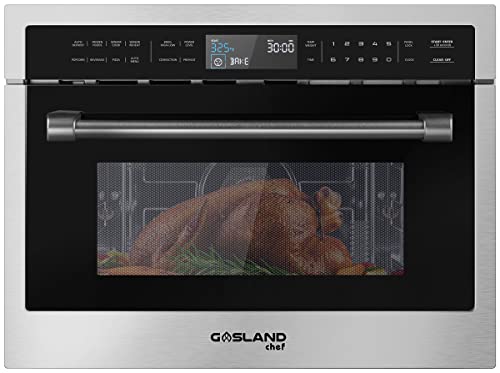 Built In Microwave, GASLAND Chef BMD1602S 24 Inch Built-in Convenction Microwave Oven with 1.6 Cu. Ft Capacity, 1000 Watt, Sensor Cook, Drop Down Door in Stainless Steel