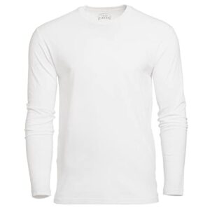 true classic long sleeve shirts for men, premium fitted crew neck t-shirts and gifts for men. white, xl