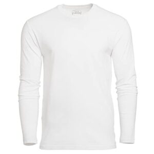 True Classic Long Sleeve Shirts for Men, Premium Fitted Crew Neck T-Shirts and Gifts for Men. White, XL