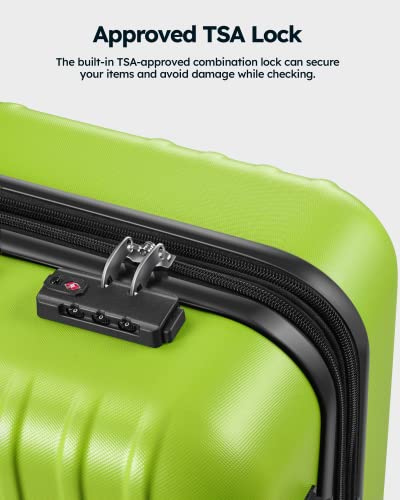 3 Piece Luggage Set Expandable (Only 24" & 28"), Hard Suitcase Set with Spinner Wheels and TSA Lock, Travel Luggage Set (Green Lime)