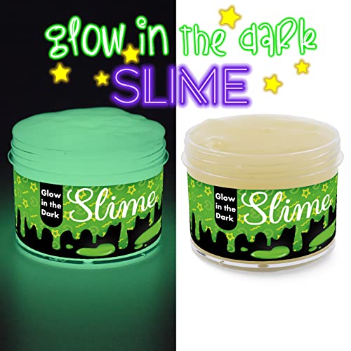 Galaxy Slime Glow in The Dark Clear Slime for Kids Kids Putty Slime 7OZ Galaxy Slime Party Favor One Pack DIY Sludge Slime Toys Stress Relief Toys Educational Game for Girls Boys