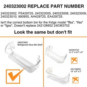 240323002 Refrigerator Door Bin Shelf Compatible with Frigidaire, Replacement Part AP2115742 PS429725 Clear Refrigerator Side Bottom Shelf (2 Pack)